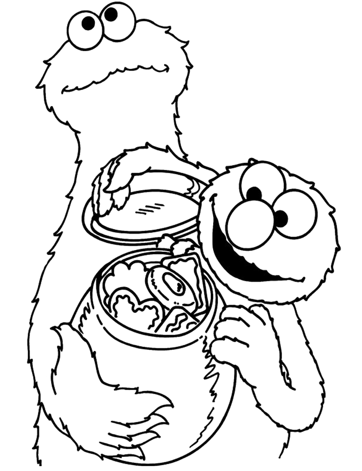 monster and elmo Colouring Pages