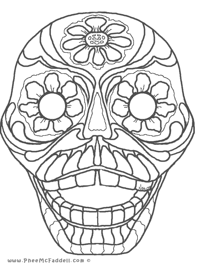 Dia De Los Muertos Skull Coloring Pages Hd Day Of The Dead 