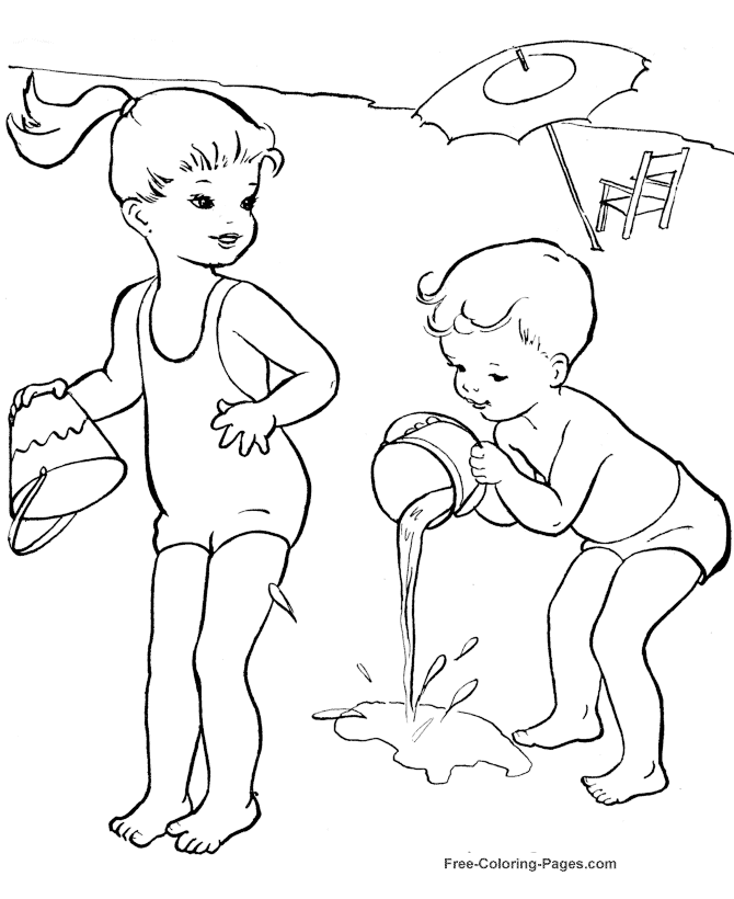Summer Coloring Pictures - At the beach 25