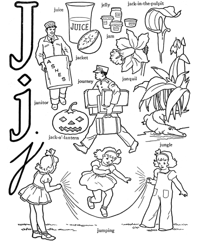 ABC Words Coloring Pages – Letter J – Juice | Free Coloring Pages