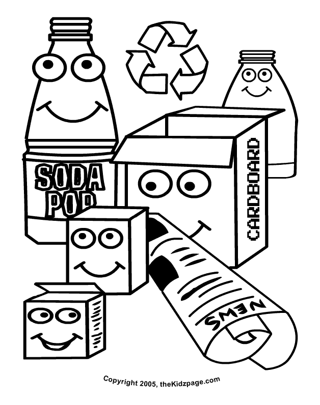 Recycle Free Coloring Pages for Kids - Printable Colouring Sheets