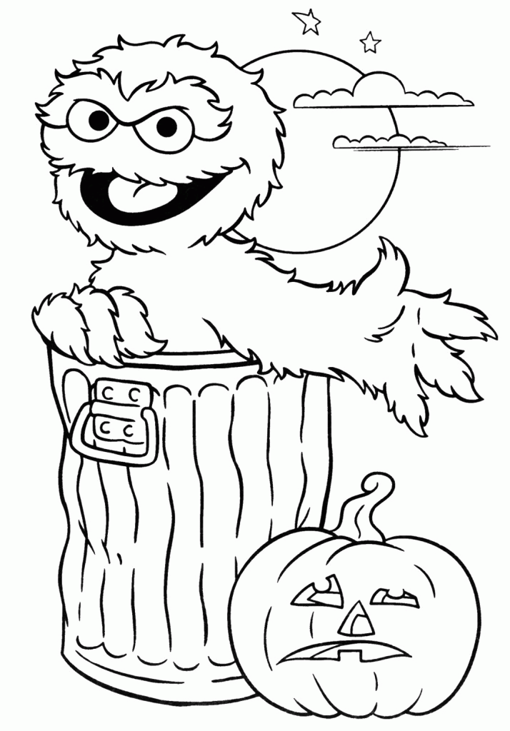 Halloween Coloring Printables Sesame Street Oscar Grouch - deColoring