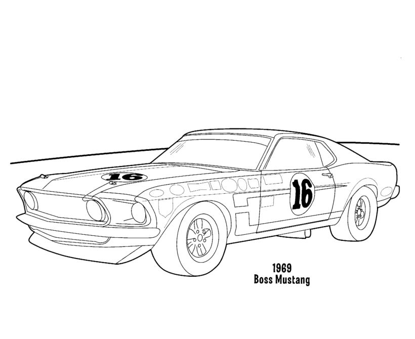 BlueBonkers: Ford Mustang - Boss Coloring page - Cars 