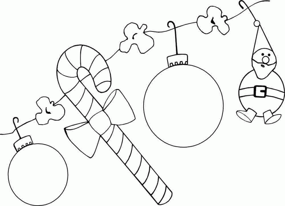 Christmas Ornament Colouring Pages Printable For Preschool - #