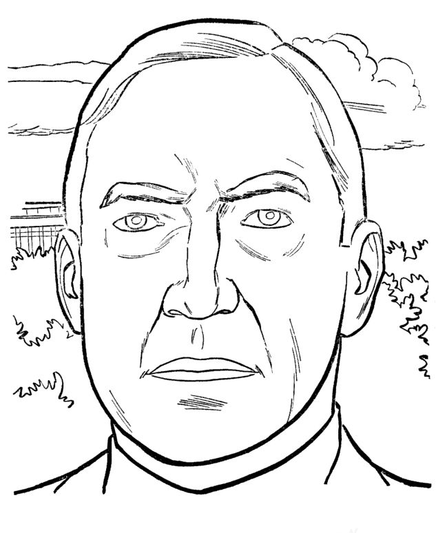 Warren G Harding 29th President Coloring Pages - President Day 