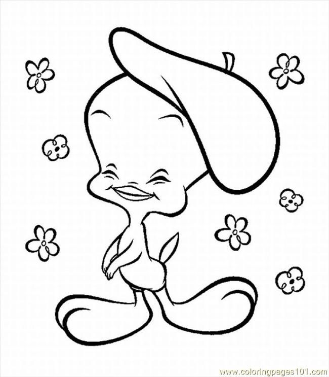 Coloring Pages Tweety Bird 7 Lrg (Cartoons > Tweety Bird) - free 