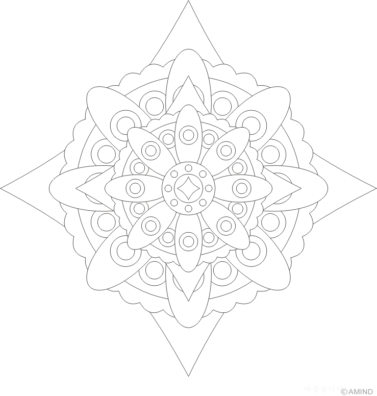 Free mandalas coloring > Flower Mandalas > Flower Mandala Design 17