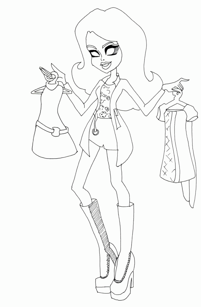 Scarah Screams I love Fashion Coloring Pages - Monster High 