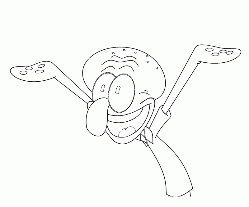 3 Squidward Coloring Page