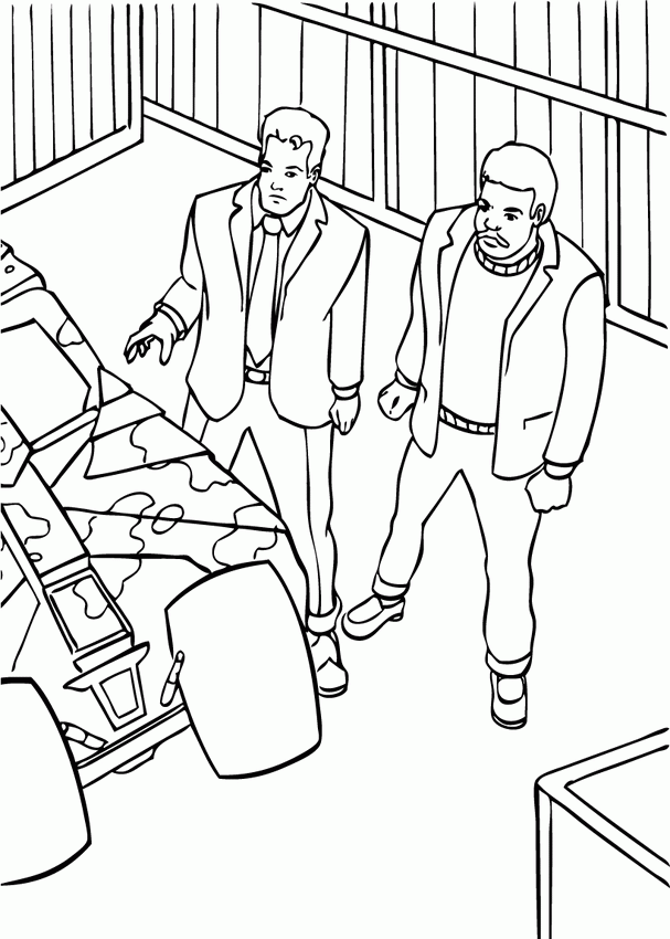 BATMAN coloring pages - Bruce Wayne and his friend