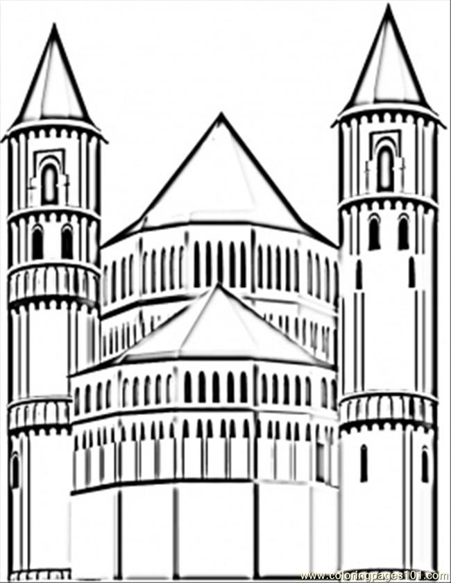 Coloring Pages German Cathedral (Countries > Germany) - free 