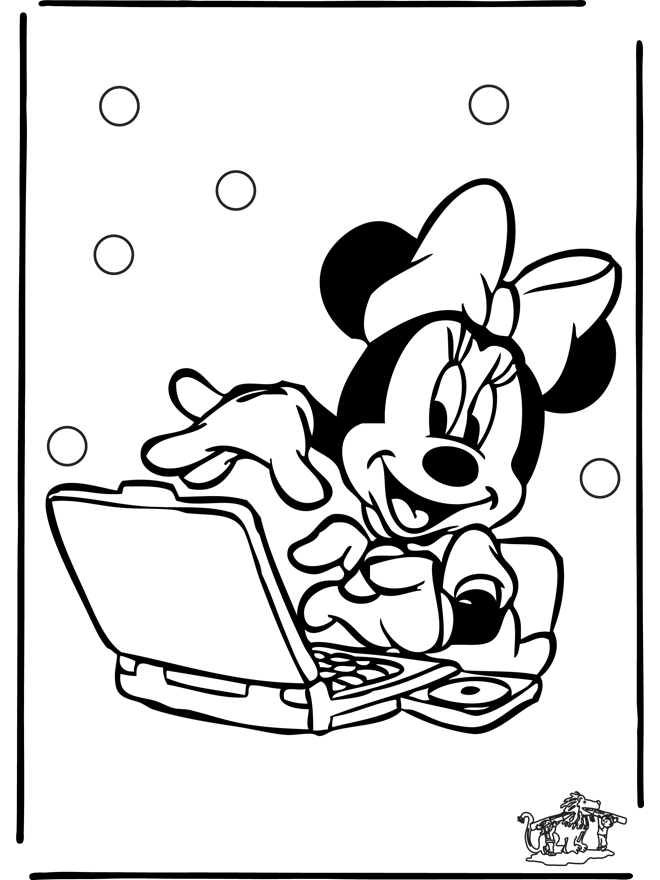 Mickey Minnie Mouse Color Page Black And White Coloring Pages