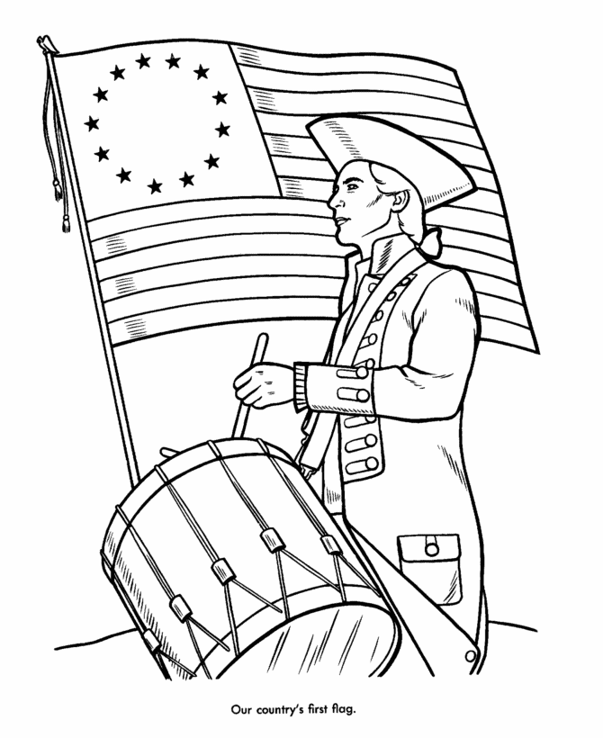 USA-Printables: Washington's Flag Coloring Pages - Betsy Ross 