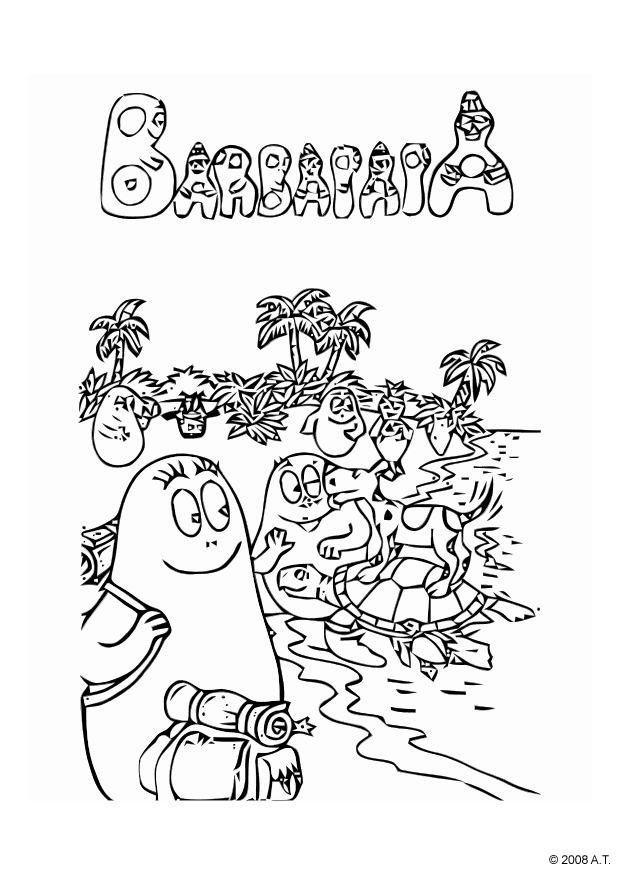 Målarbild Familjen Barbapapa - tillsammans på semester - Bild 10578.