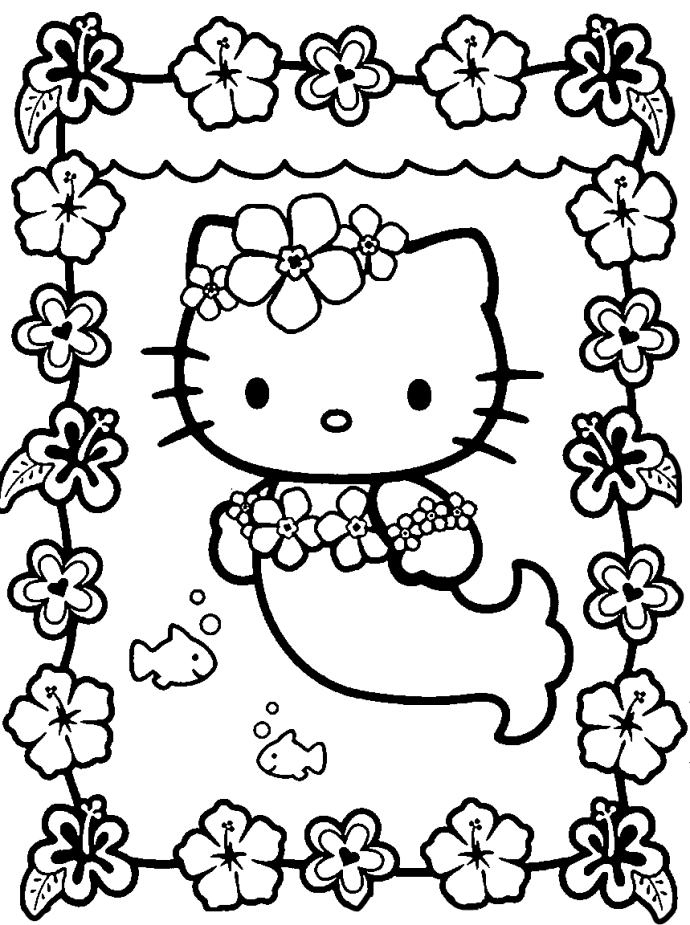 Hello Kitty Coloring Page, Cartons & Animations Wallpaper, hd 