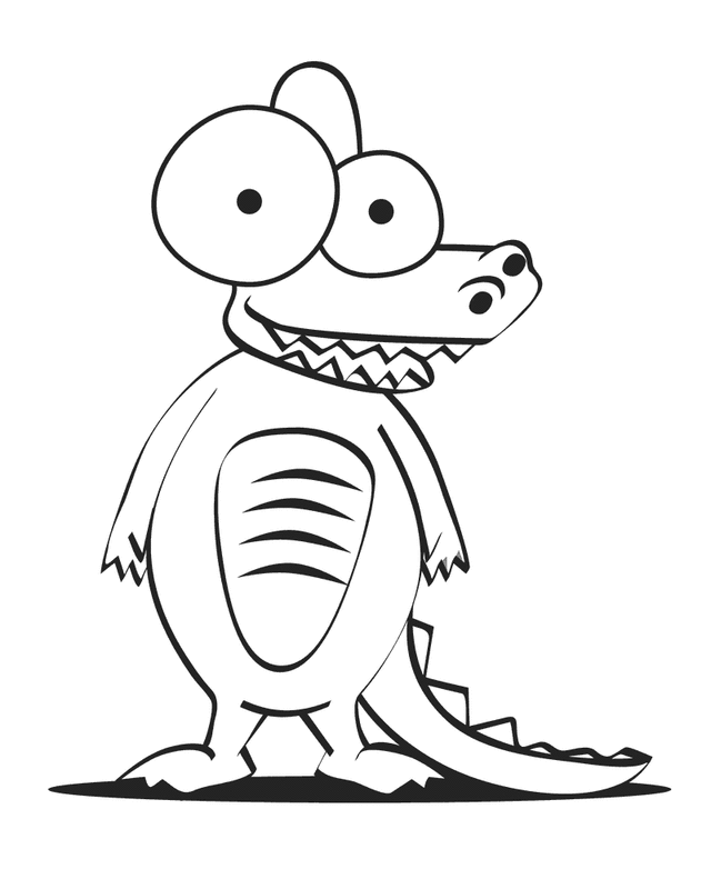 Crazy-eyed Gator - Free Printable Coloring Pages