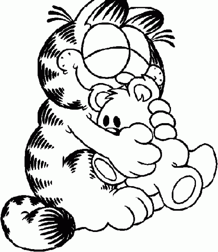 Download Garfield Cuddle Doll Coloring Page Or Print Garfield 