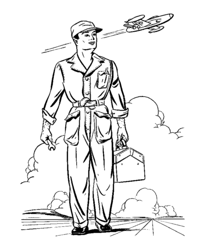 Veterans Day Coloring Pages - Support Personnel Veterans 