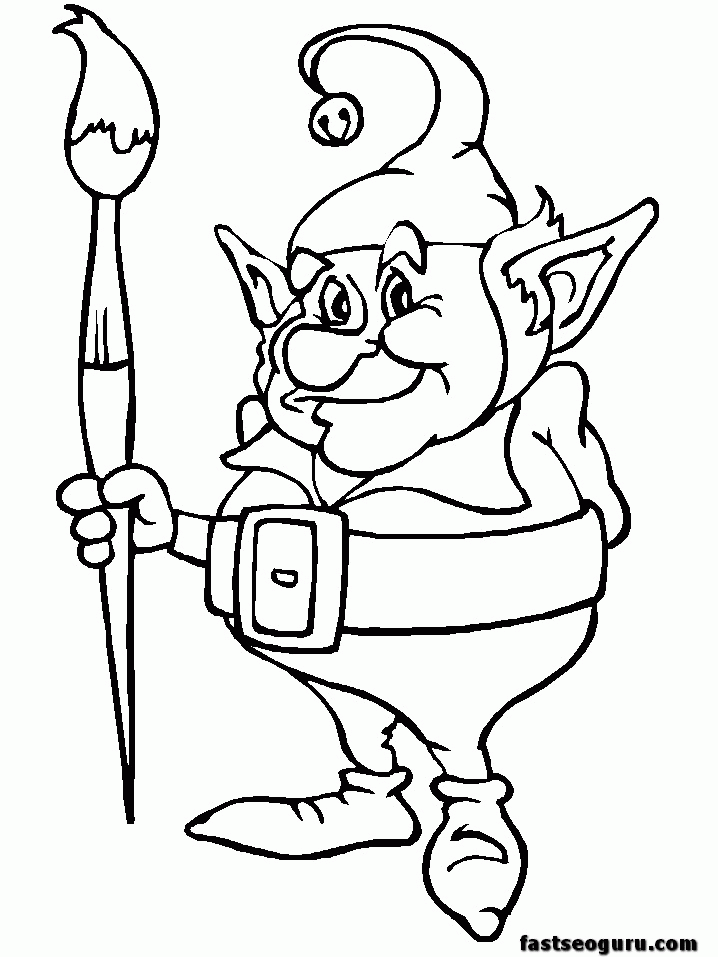 christmas print out coloring pages of elves father