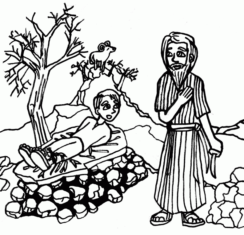 ABRAHAM E ISAAC Colouring Pages