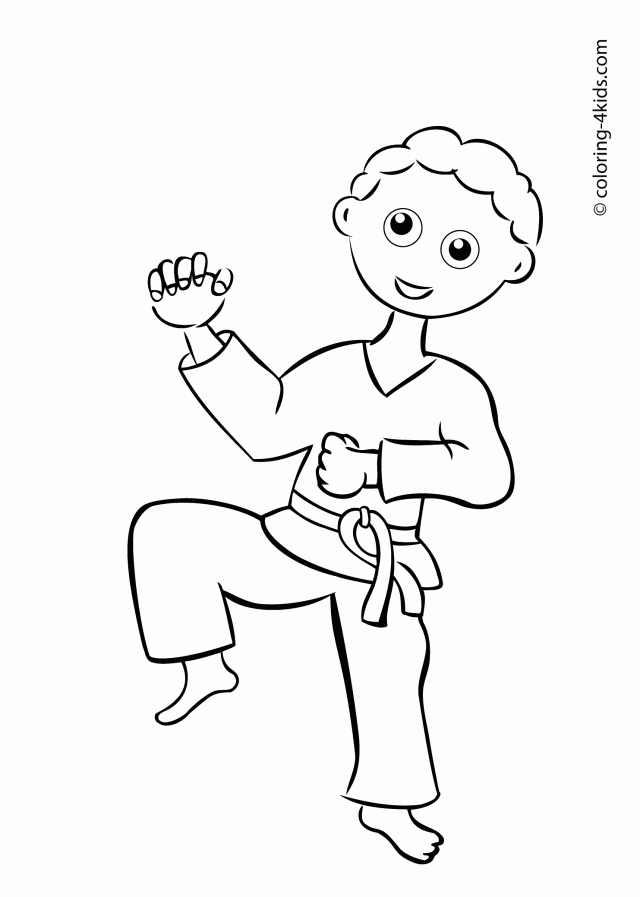 Karate Sports Coloring Pages For Kids Free Printable 224559 Karate 