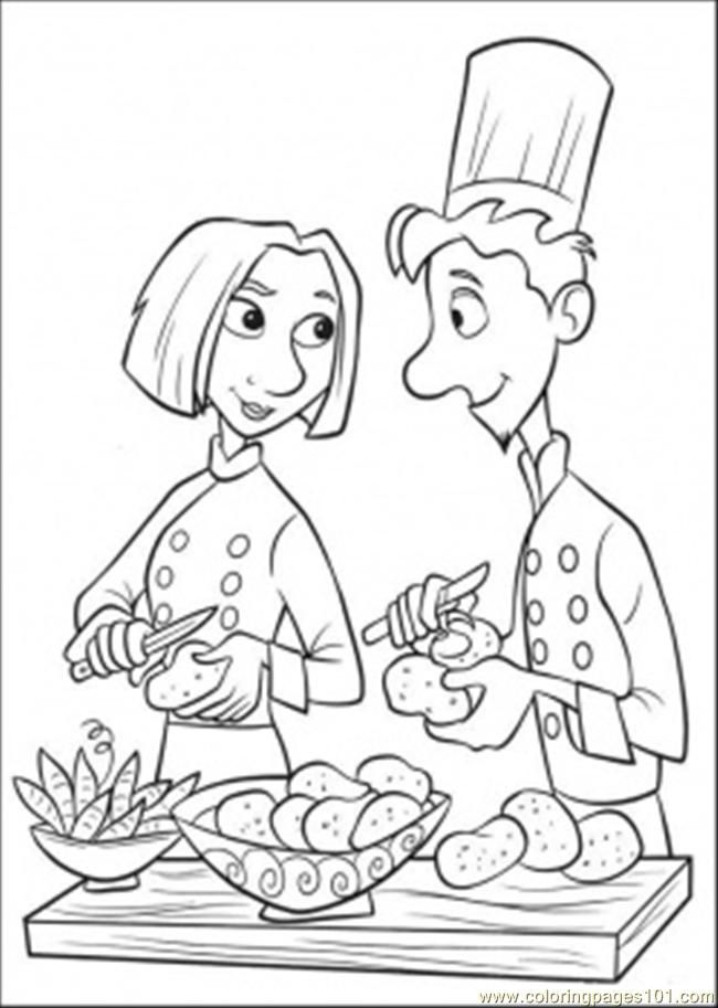 Coloring Pages Linguini And Colette Are Making Tasty Fries 