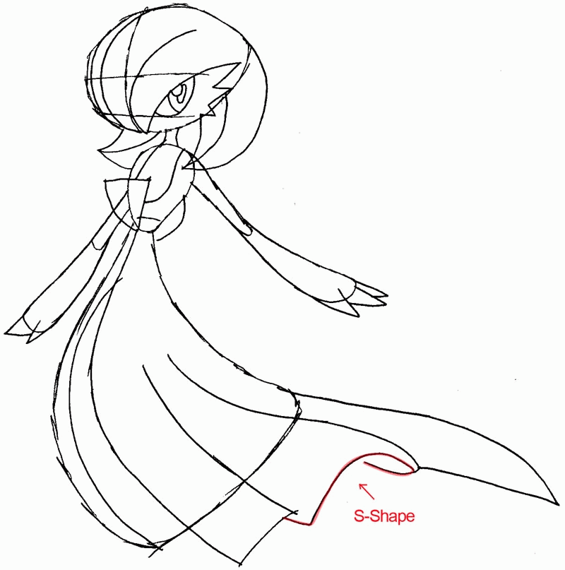 How to Draw Gardevoir from Pokemon with Easy Step by Step Drawing 