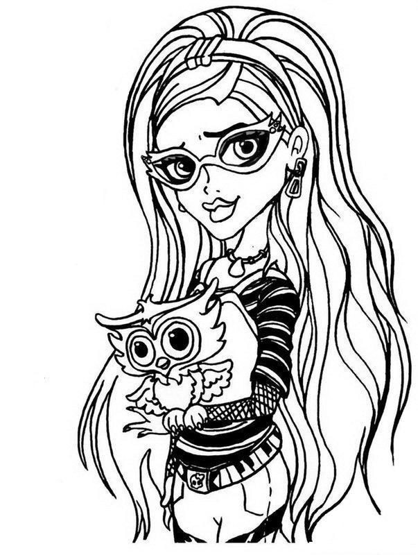 Print Ghoulia Yelps Monster High Coloring Page or Download Ghoulia 