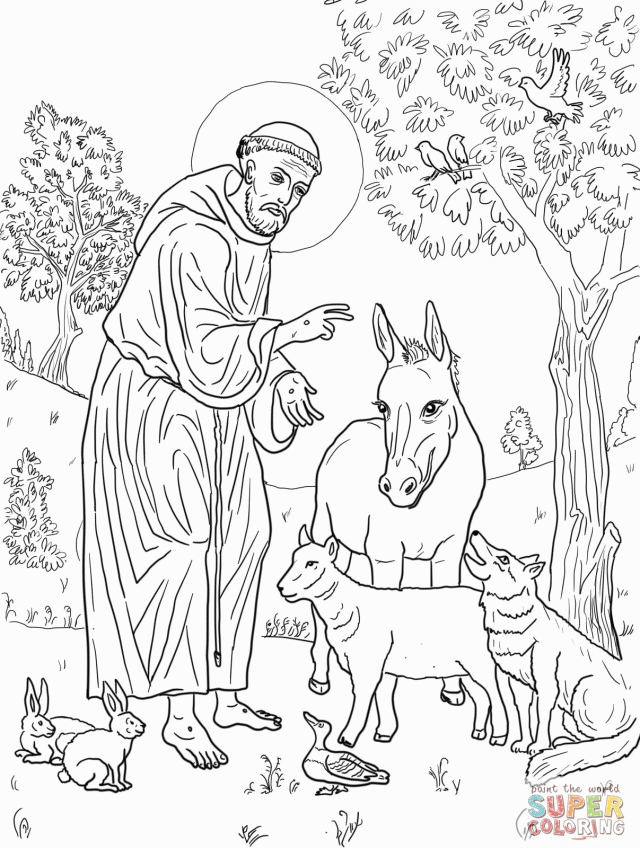 St Francis Of Assisi Coloring Online Super Coloring 38807 Saint 