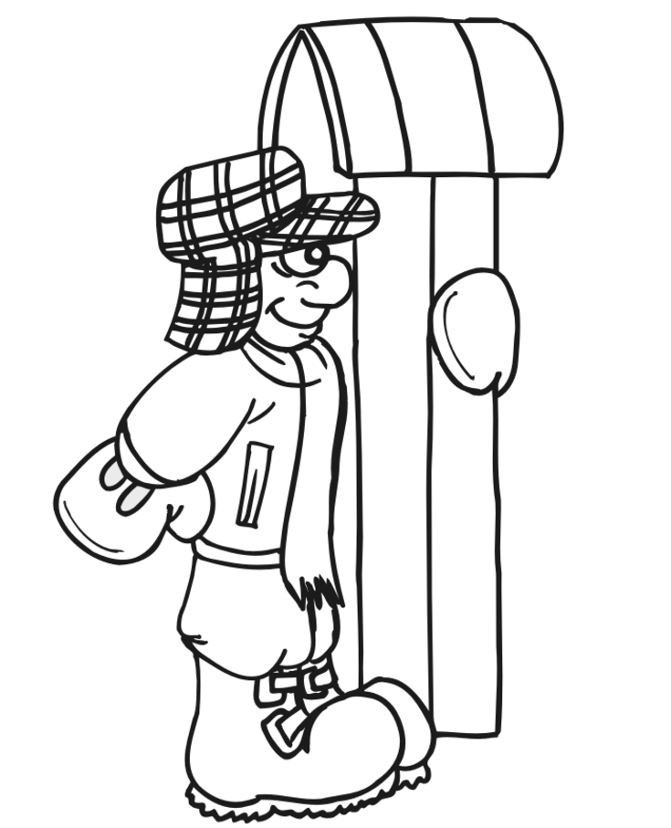 Town Winter Coloring Page Tattoo
