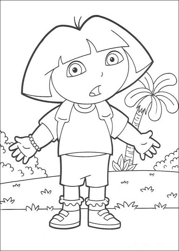 DORA THE EXPLORER coloring pages - Happy Birthday Boots