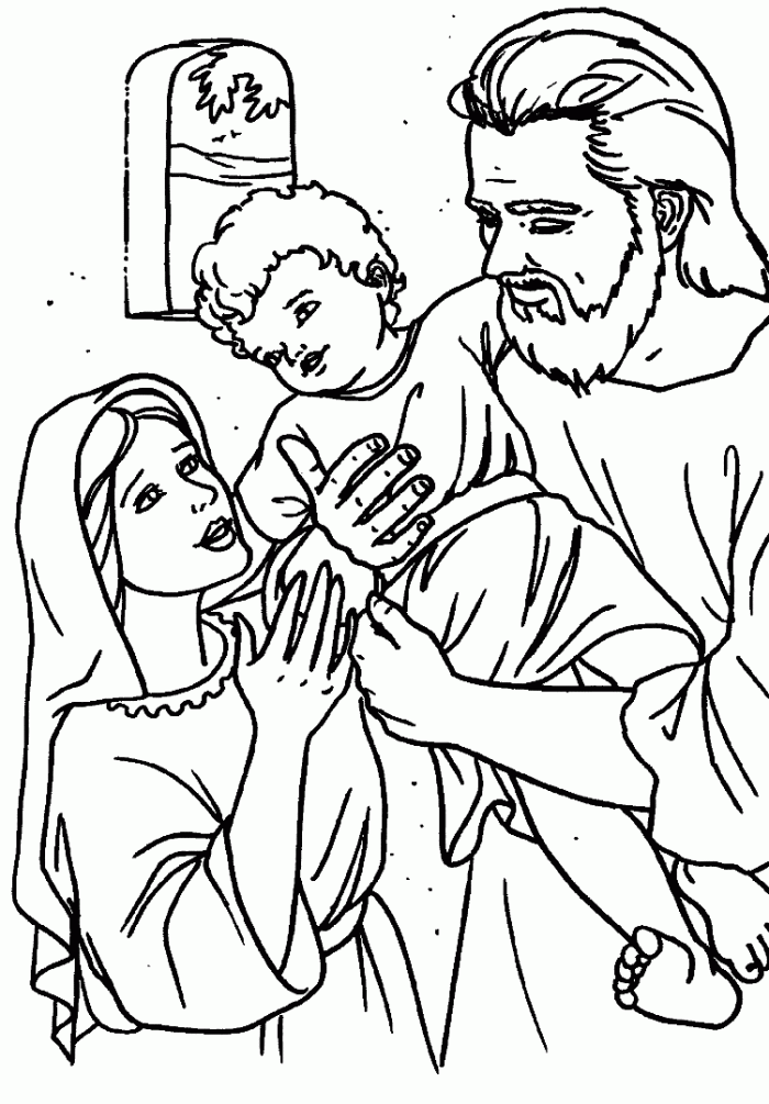 Holy Family Coloring Page Educations