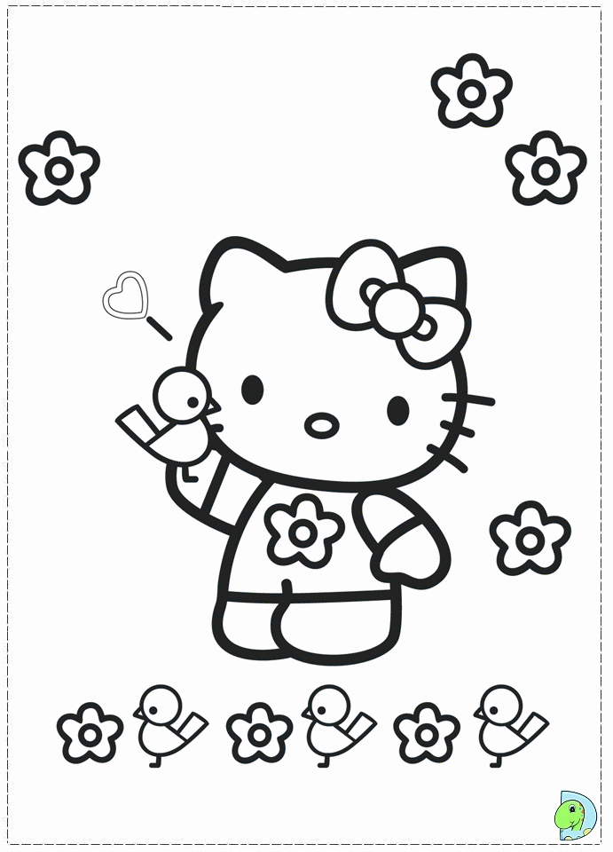 hawaii hello kitty Colouring Pages (page 3)