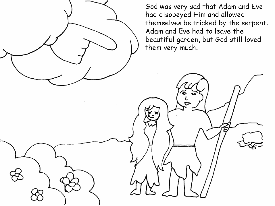 Adam And Eve Coloring Pages For Kids - Coloring Nation