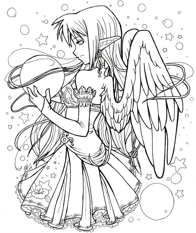 anime wing Colouring Pages