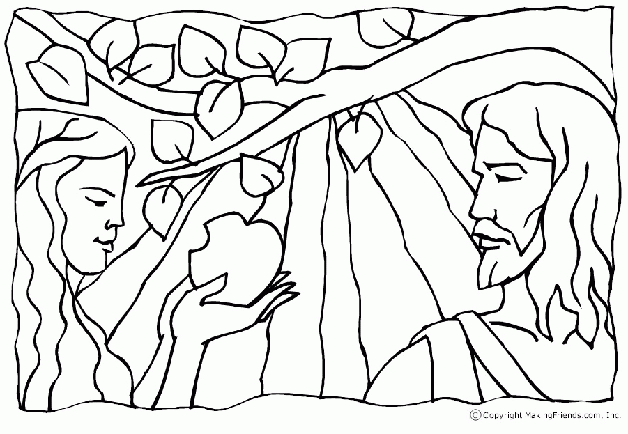 ADAM AND EVE Colouring Pages (page 2)