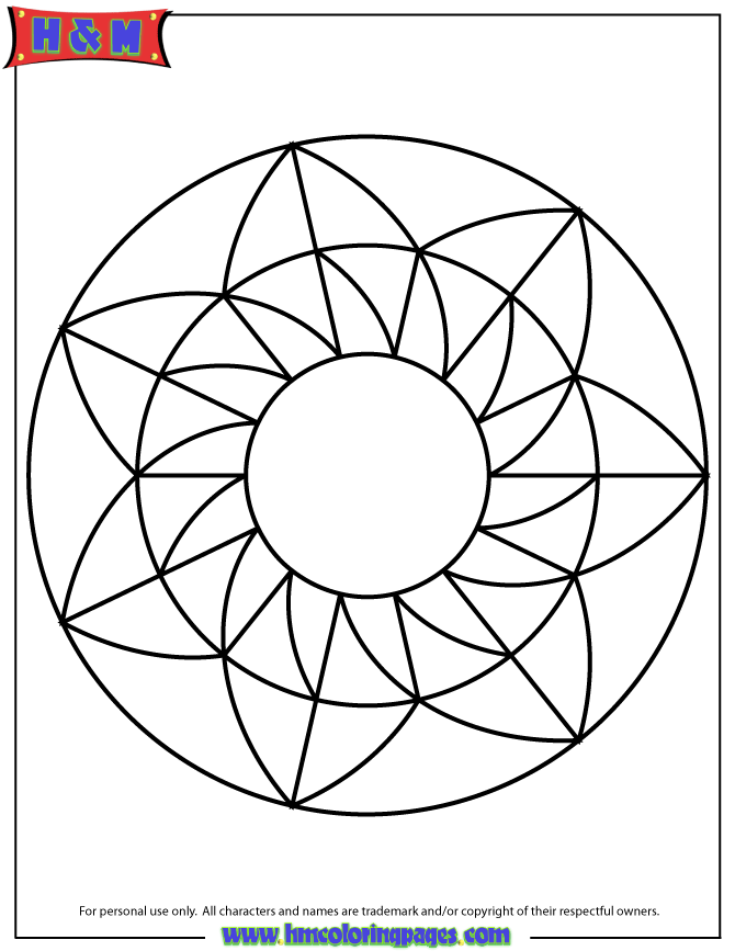 Simple Geometrical Mandala Coloring Page | Free Printable Coloring 
