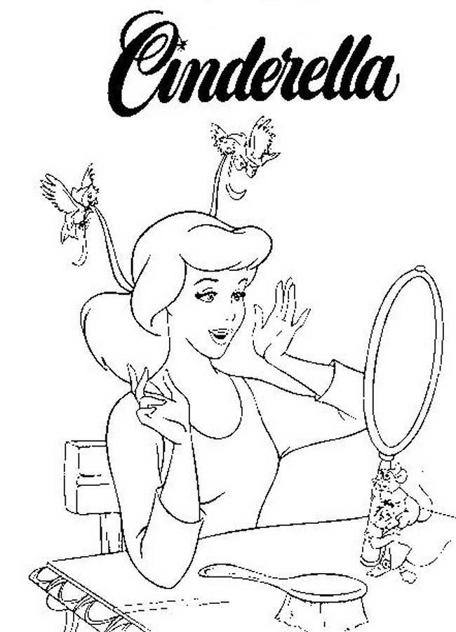Cute Princess Cinderella Coloring Pages | Disney Coloring Pictures 