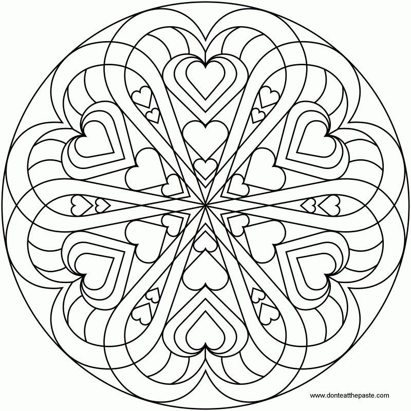 Don't Eat the Paste: Heart Mandala to color
