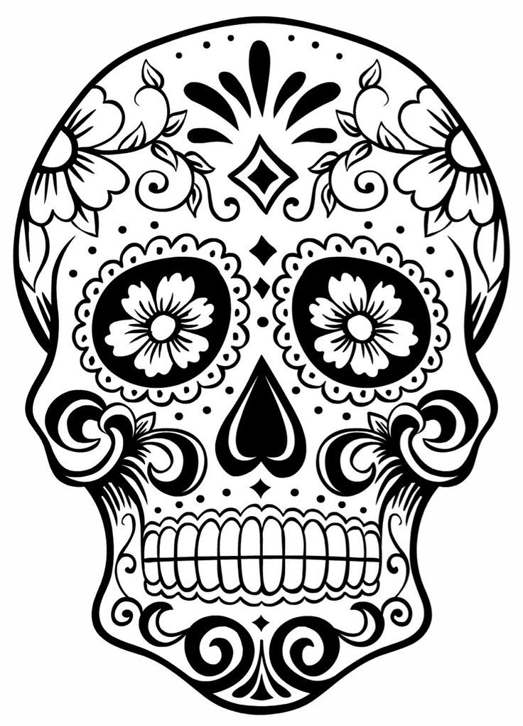 Sugar Skull Colouring Page DAY OF THE DEAD