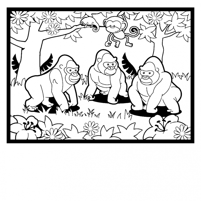 Gorilla Coloring Pages For Kids