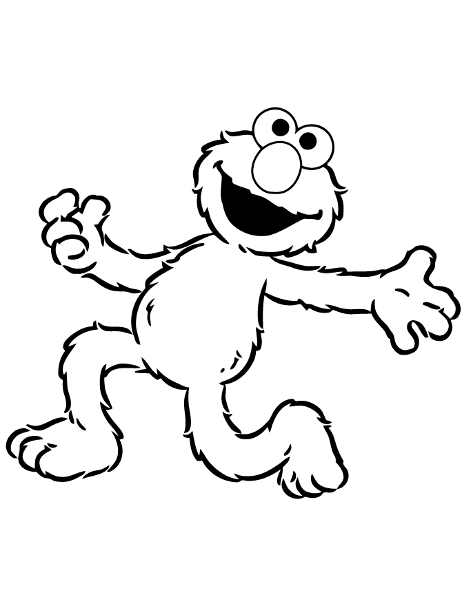 elmo stencil Colouring Pages