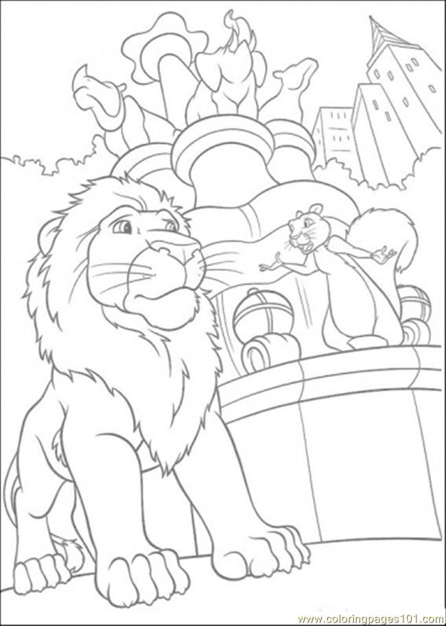 Coloring Pages Benny The Squirrel Is Talking To Samson The Lion 