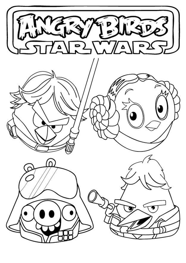 angry birds star wars coloring pages yoda - Angry Birds Star Wars 