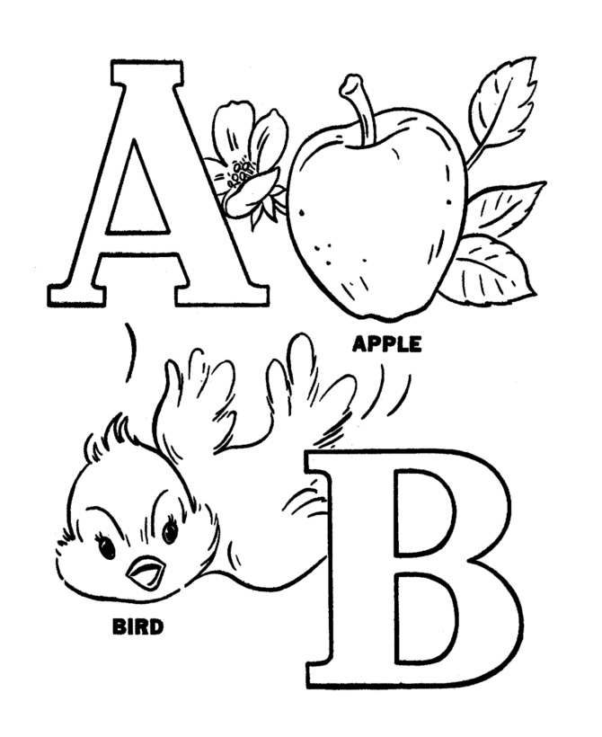Pre K Alphabet Letters And Simple Objects Coloring Pages