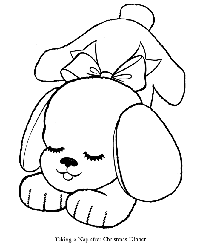 Bible Printables: Santa Christmas Coloring Pages - Stuffed Puppy