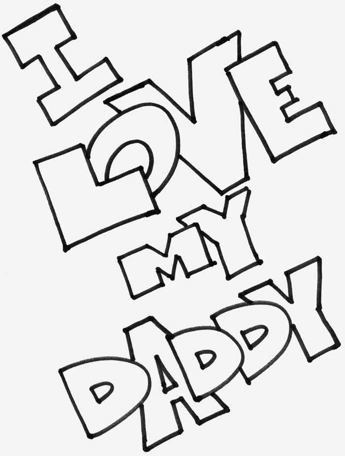 I Love Dad Free Printable Coloring Page - I love my daddy