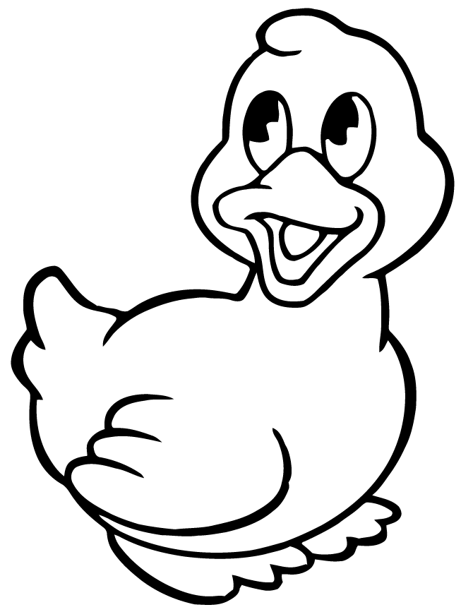 Cartoon Duck On Log Coloring Page | Free Printable Coloring Pages