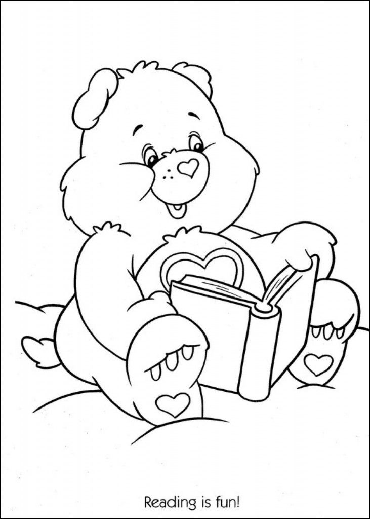 Care Bears Reading Is Fun Printable Coloring Pages - deColoring