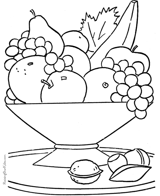 Fruit coloring page to print and color | fruit